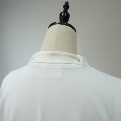Ｎ３＠(ユニセックス)リボンタイ付き長袖カットソー　white